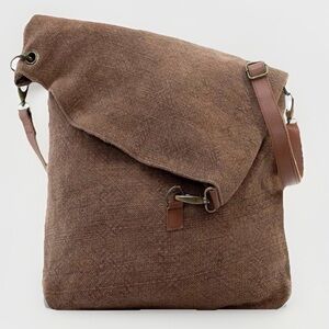 VINTAGE ADDICTION Jute Foldover Crossbody/Messenger bag